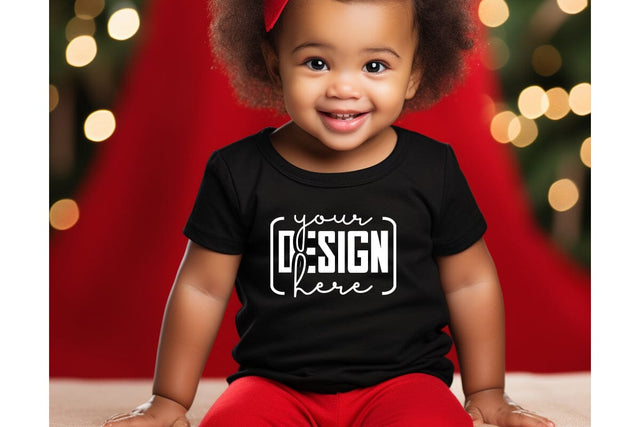 Christmas Cute Baby Black T-Shirt Mockups SVG sublimationhouse29 
