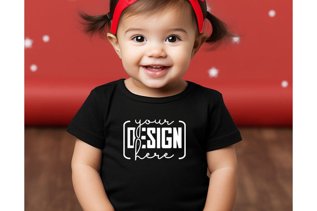 Christmas Cute Baby Black T-Shirt Mockups, SVG sublimationhouse29 