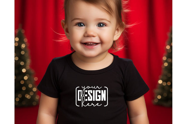 Christmas Cute Baby Black T-Shirt Mockups, SVG sublimationhouse29 