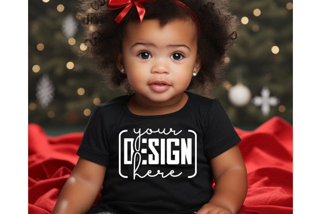 Christmas Cute Baby Black T-Shirt Mockups SVG sublimationhouse29 