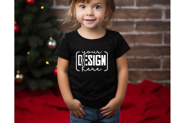 Christmas Cute Baby Black T-Shirt Mockups SVG sublimationhouse29 