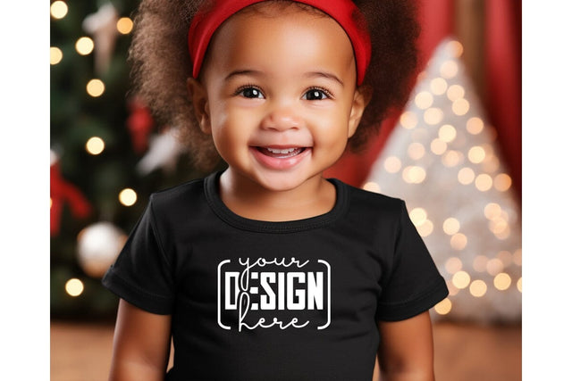 Christmas Cute Baby Black T-Shirt Mockups, SVG sublimationhouse29 