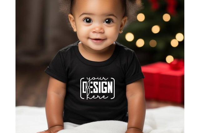 Christmas Cute Baby Black T-Shirt Mockups, SVG sublimationhouse29 