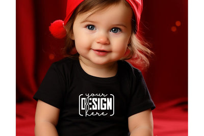 Christmas Cute Baby Black T-Shirt Mockups, SVG sublimationhouse29 