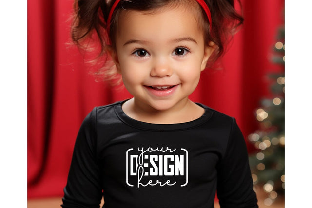 Christmas Cute Baby Black T-Shirt Mockups SVG sublimationhouse29 
