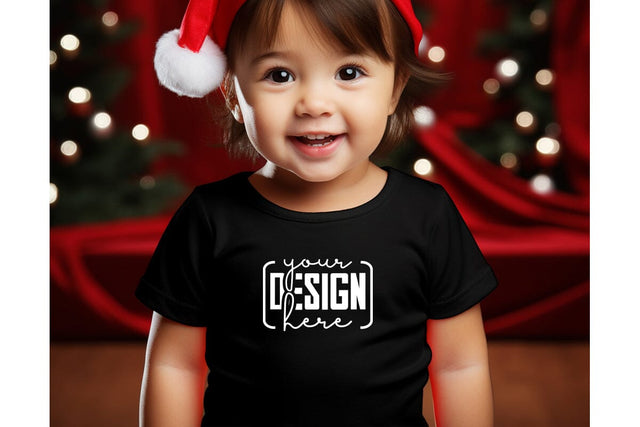 Christmas Cute Baby Black T-Shirt Mockups SVG sublimationhouse29 
