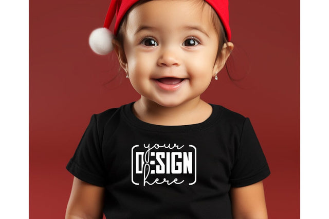 Christmas Cute Baby Black T-Shirt Mockups, SVG sublimationhouse29 