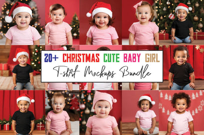 Christmas Cute Baby Girls Mockups Bundle Mock Up Photo sublimationhouse29 