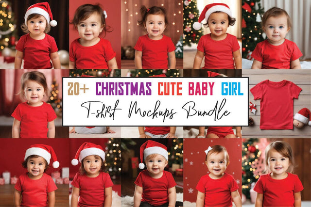 Christmas Cute Baby Girls Mockups Bundle Mock Up Photo sublimationhouse29 