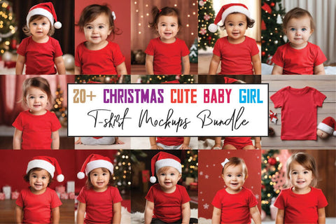 Christmas Cute Baby Girls Mockups Bundle Mock Up Photo sublimationhouse29 