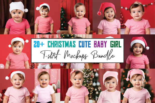 Christmas Cute Baby Girls Mockups Bundle Mock Up Photo sublimationhouse29 