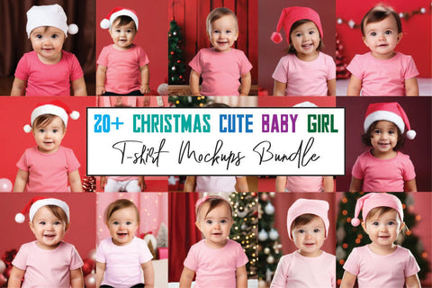 Christmas Cute Baby Girls Mockups Bundle Mock Up Photo sublimationhouse29 