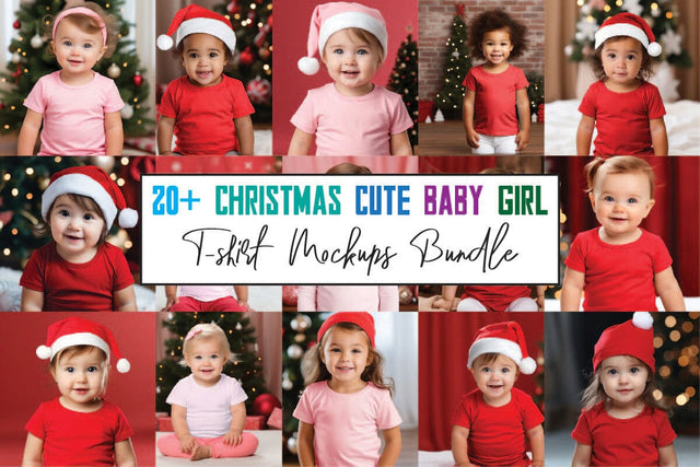 Christmas Cute Baby Girls Mockups Bundle Mock Up Photo sublimationhouse29 