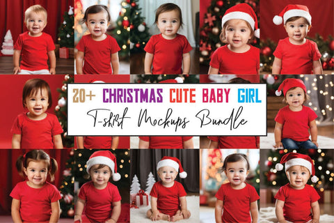 Christmas Cute Baby Girls Mockups Bundle Mock Up Photo sublimationhouse29 