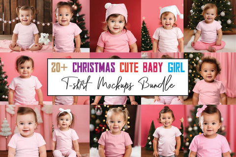 Christmas Cute Baby Pink Mockups Bundle, Child Baby Model Holiday Mockups, Christmas Baby Mockups, Digital Download Mock Up Photo sublimationhouse29 