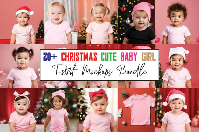 Christmas Cute Baby Pink Mockups Bundle Mock Up Photo sublimationhouse29 