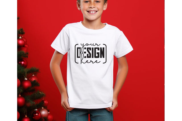 Christmas Cute Baby White T-Shirt Mockups SVG sublimationhouse29 