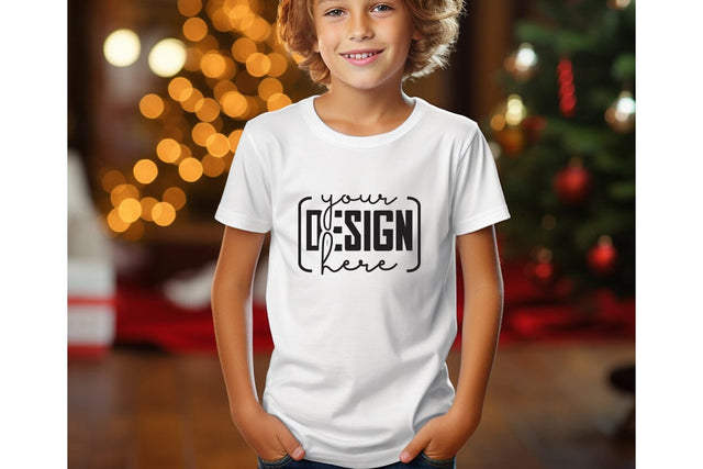 Christmas Cute Baby White T-Shirt Mockups SVG sublimationhouse29 