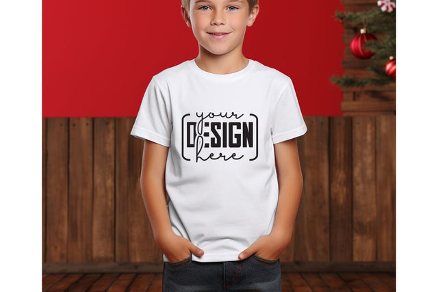 Christmas Cute Baby White T-Shirt Mockups SVG sublimationhouse29 