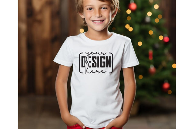 Christmas Cute Baby White T-Shirt Mockups SVG sublimationhouse29 