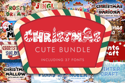 Christmas Cute Bundle Font Prasetya Letter 