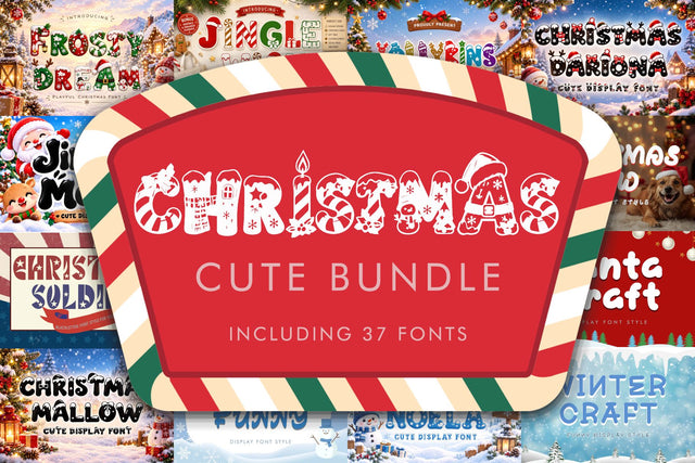 Christmas Cute Bundle Font Prasetya Letter 