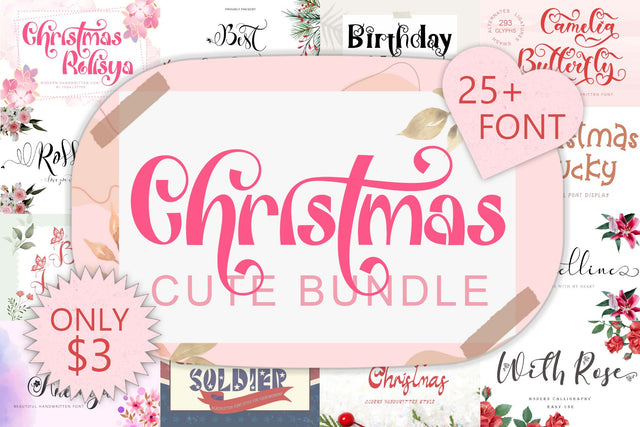 Christmas Cute Bundle Font Prasetya Letter 