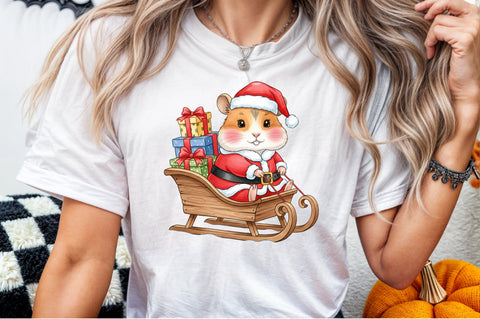 Christmas Cute mouse PNG Sublimation designartist 
