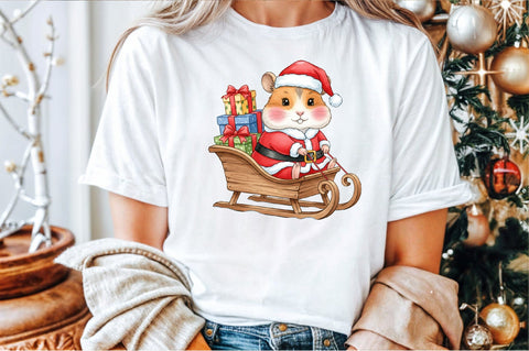 Christmas Cute mouse PNG Sublimation designartist 