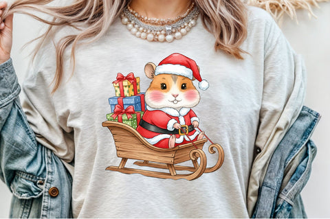Christmas Cute mouse PNG Sublimation designartist 