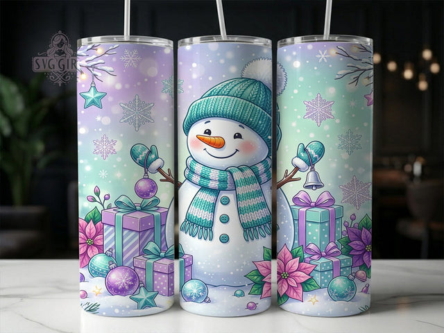 Christmas Cute Snowman 20oz Tumbler, Christmas Cute Snowman, 20oz Tumbler Wrap, Sublimation Design, Holiday Snowman PNG, Festive Winter Graphic, Cute Christmas Wrap, Digital Tumbler Craft Sublimation SvggirlplusArt 