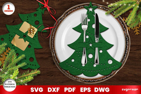 Christmas Cutlery Holders Laser Cut SVG SvgOcean 