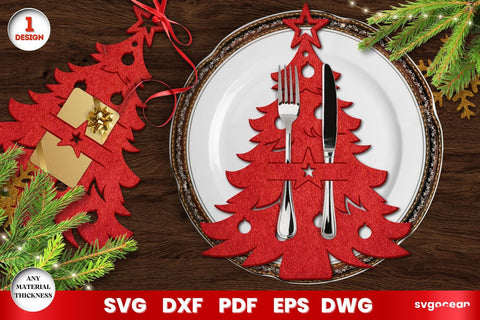 Christmas Cutlery Holders Laser Cut SVG SvgOcean 