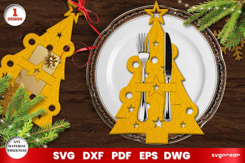 Christmas Cutlery Holders Laser Cut SVG SvgOcean 