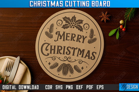 Christmas Cutting Boards Laser Cut Bundle | Kitchen Supplies | Holidays Design | CNC Files SVG Fly Design 