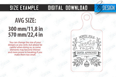 Christmas Cutting Boards Laser Cut Bundle | Kitchen Supplies | Holidays Design | CNC Files SVG Fly Design 