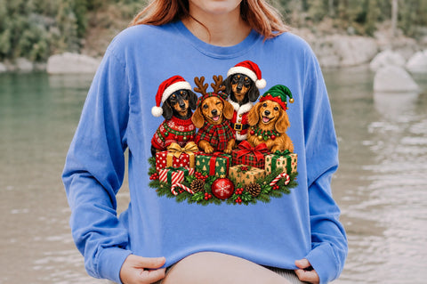 Christmas Dachshund Dogs PNG 1 Sublimation nirmal108roy 