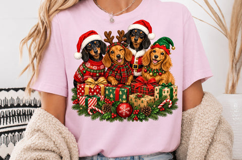 Christmas Dachshund Dogs PNG 1 SVG nirmal108roy 