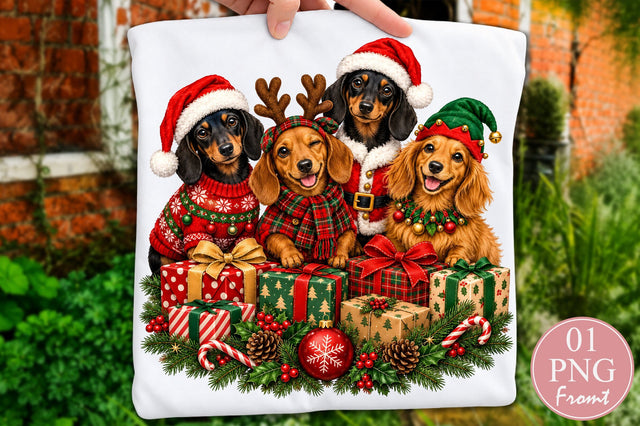 Christmas Dachshund Dogs PNG 1 SVG nirmal108roy 
