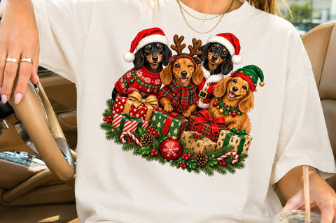 Christmas Dachshund Dogs PNG 1 SVG nirmal108roy 