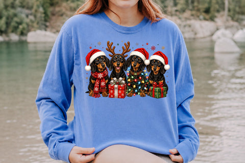 Christmas Dachshund Dogs PNG SVG nirmal108roy 