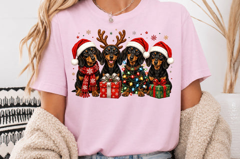 Christmas Dachshund Dogs PNG SVG nirmal108roy 