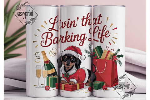 Christmas Dachshund Tumbler Wrap Sublimation sassyprint 