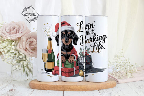 Christmas Dachshund Tumbler Wrap Sublimation sassyprint 