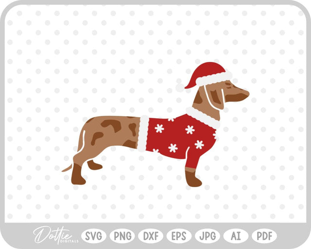 Christmas Dachshund Weiner Dog SVG DottieDigitals 
