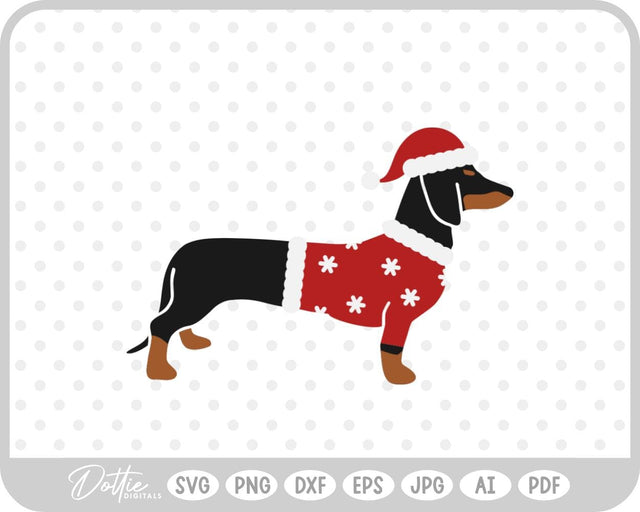 Christmas Dachshund Weiner Dog SVG DottieDigitals 