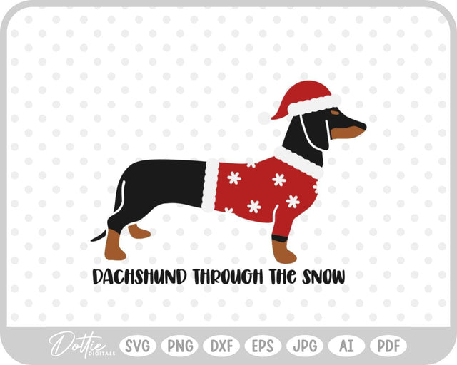 Christmas Dachshund Weiner Dog SVG DottieDigitals 