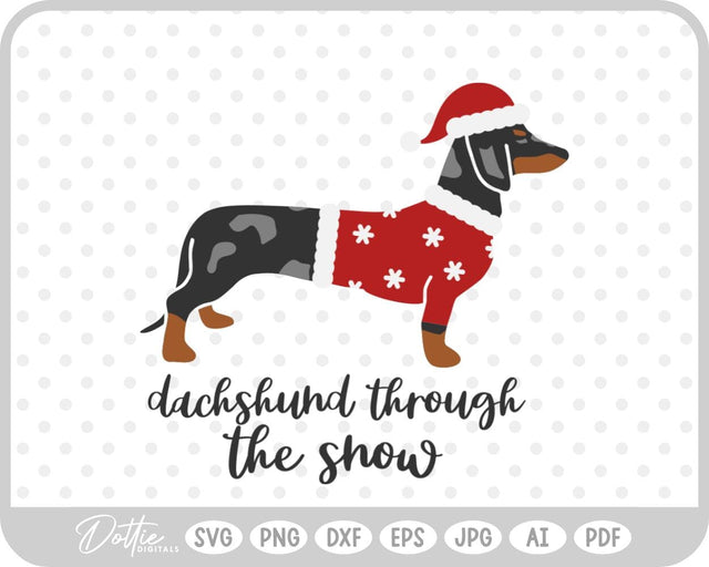 Christmas Dachshund Weiner Dog SVG DottieDigitals 