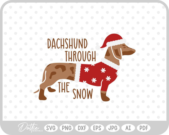 Christmas Dachshund Weiner Dog SVG DottieDigitals 