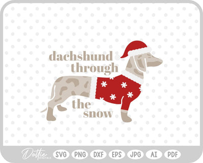 Christmas Dachshund Weiner Dog SVG DottieDigitals 
